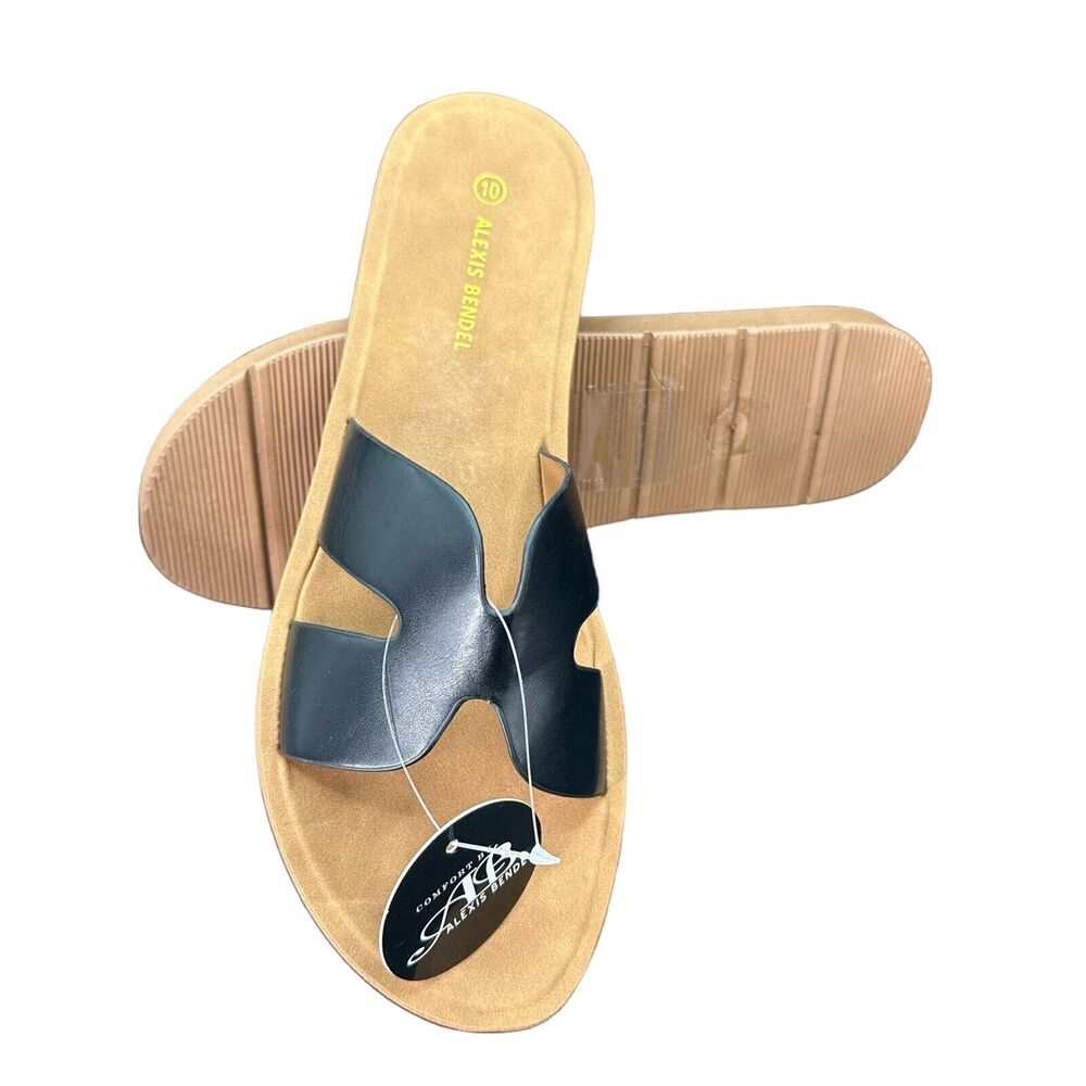 Alexis Bendel Women’s Slip On Sandals Black Size 10 NWOT